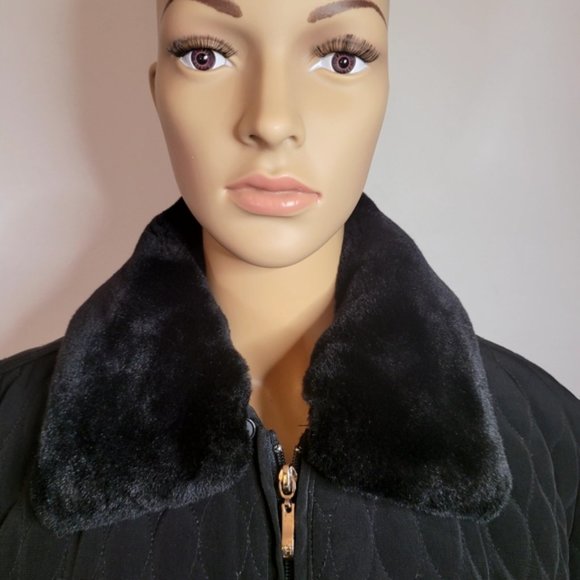 Vintage Lady Hathaway Faux Fur Detachable Gilet Coat - Size M - Picture 10 of 12